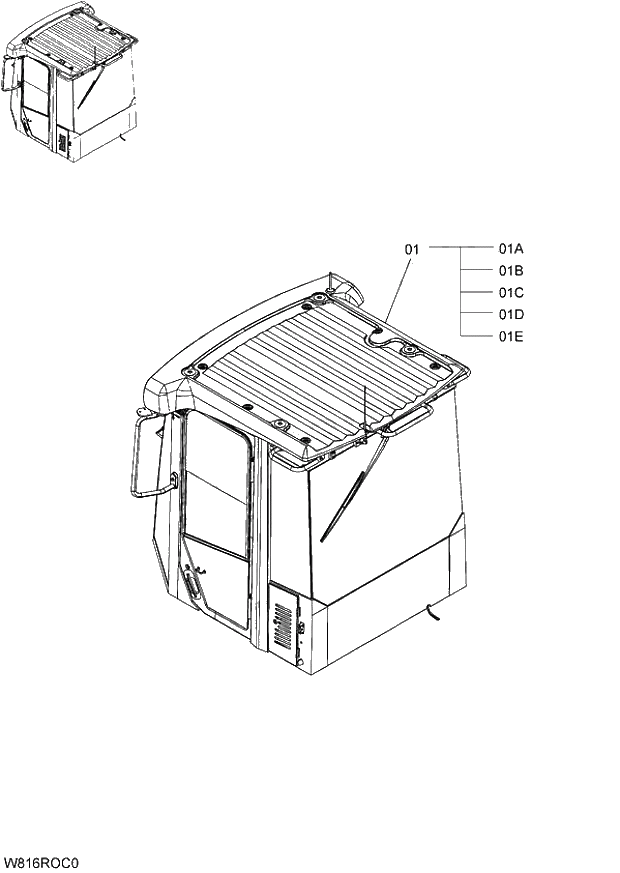 Схема запчастей Hitachi ZW220 - 070_CAB(GSM SPEC.)(ROC002) (000101-004999, 005101-). 04 CAB