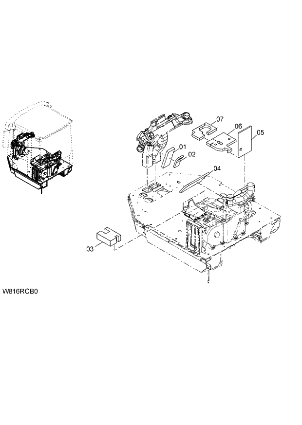 Схема запчастей Hitachi ZW220 - 084_CAB(MAT) (000101-004999, 005101-). 04 CAB