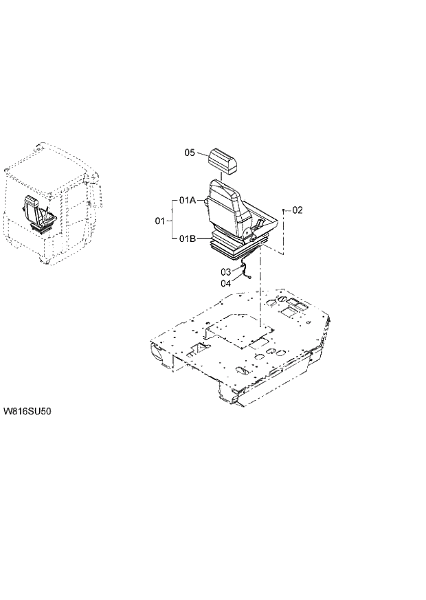 Схема запчастей Hitachi ZW220 - 116_AIR-SUSPENSION SEAT WITH HEAD REST(NO LOGO)(GRAMMER)(SET007) (000101-004999, 005101-). 04 CAB
