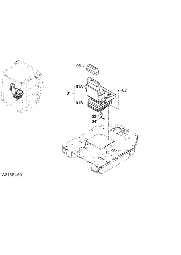 Схема запчастей Hitachi ZW220 - 117_AIR-SUSPENSION SEAT WITH HEAD REST(HITACHI) H3G,HCG,HEG,HSG,HXG (SET008) (000101-004999, 005101-). 04 CAB