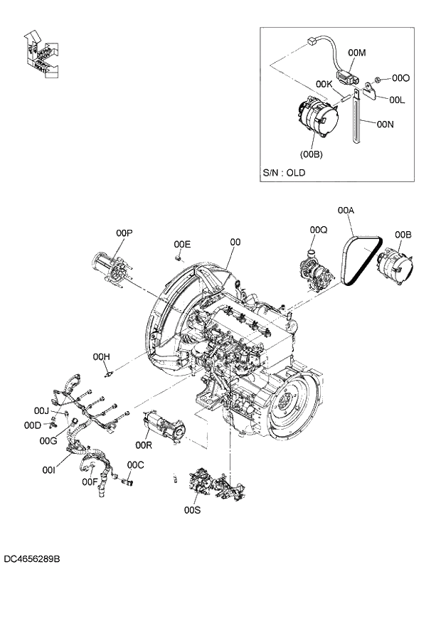 Схема запчастей Hitachi ZX140W-3 - 009 ENGINE ( CEB CED 002001-, CEA 020001-). 01 UPPERSTRUCTURE