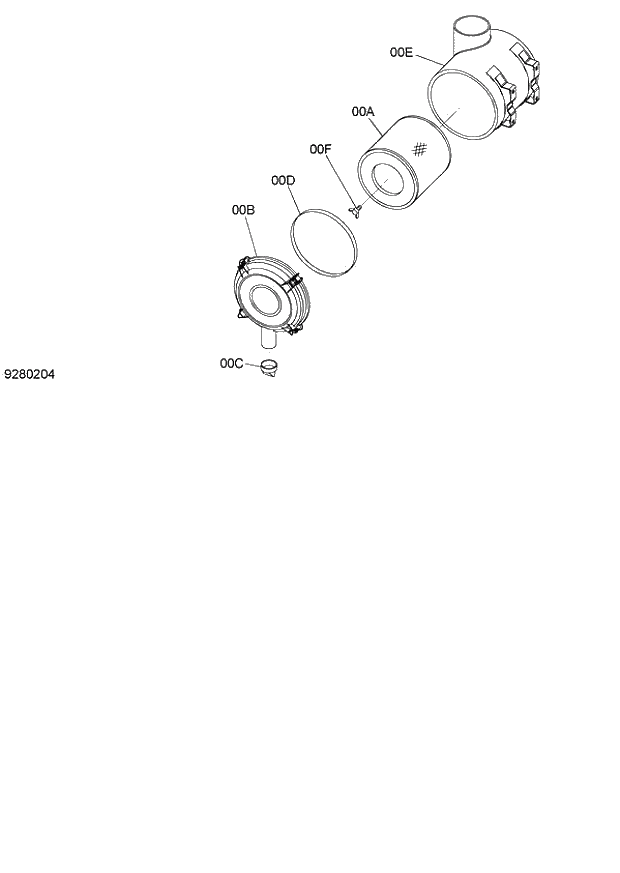 Схема запчастей Hitachi ZX140W-3 - 017 AIR CLEANER ( CEB CED 002001-, CEA 020001-). 01 UPPERSTRUCTURE