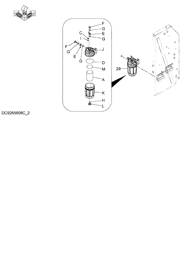 Схема запчастей Hitachi ZX140W-3 - 027 FUEL PRE-FILTER ( CEB CED 002001-, CEA 020001-). 01 UPPERSTRUCTURE
