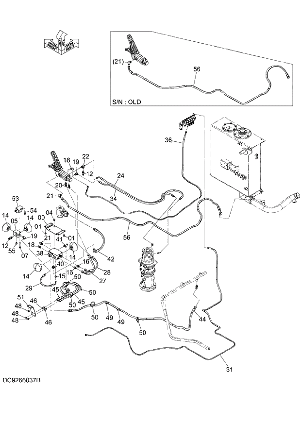 Схема запчастей Hitachi ZX140W-3 - 086 BRAKE PIPING (UPPERSTRUCTURE)(2) ( CEB CED 002001-, CEA 020001-). 01 UPPERSTRUCTURE