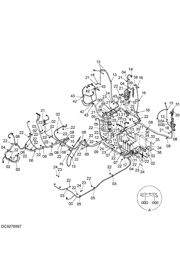 Схема запчастей Hitachi ZX140W-3 - 094 ELECTRIC PARTS (C) ( CEB 002001-002211, CED 002001-002216, CEA 020001-020198). 01 UPPERSTRUCTURE