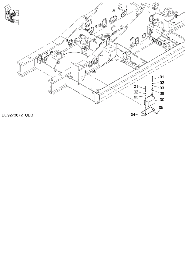 Схема запчастей Hitachi ZX140W-3 - 126 TRAVEL MOTION ALARM DEVICE ( CEB CED 002001-, CEA 020001-). 01 UPPERSTRUCTURE