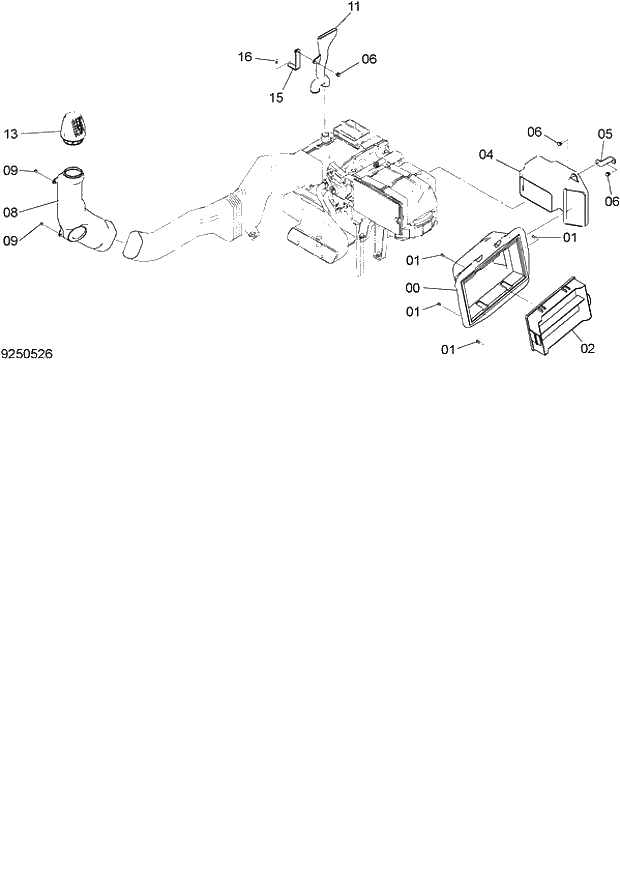 Схема запчастей Hitachi ZX140W-3 - 143 DUCT ( CEB CED 002001-, CEA 020001-). 01 UPPERSTRUCTURE
