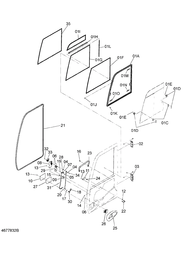 Схема запчастей Hitachi ZX140W-3 - 159 DOOR ( CEB CED 002001-, CEA 020001-). 01 UPPERSTRUCTURE