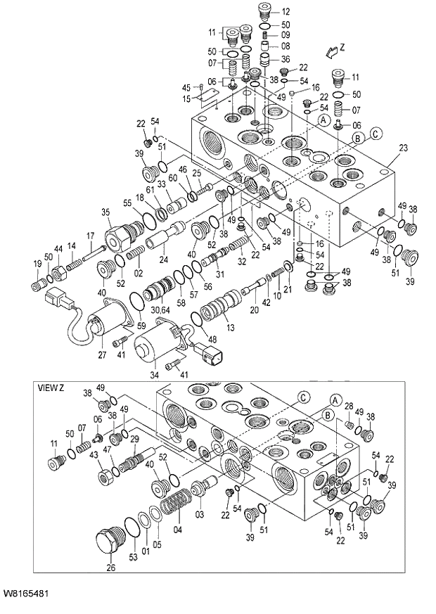 Схема запчастей Hitachi ZW220 - 268_VALVE CHARGE (000109-000637, 005102-006271, 008101-008406, 010101-010126). 03 VALVE