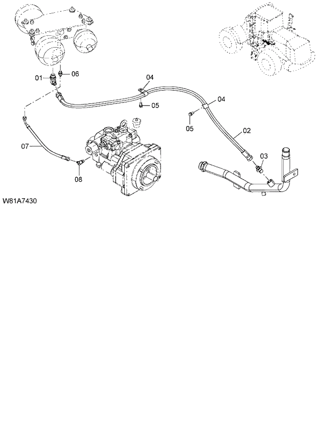 Схема запчастей Hitachi ZW250 - 167_PILOT PIPING(3) (000101-004999, 005101-). 06 HYDRAULIC SYSTEM