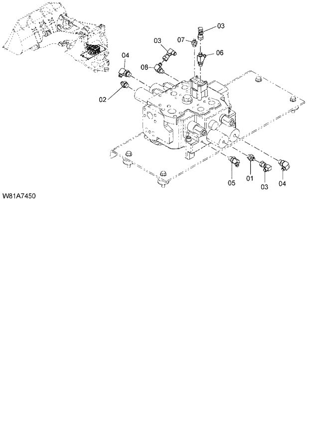 Схема запчастей Hitachi ZW250 - 169_PILOT PIPING(5) (000101-004999, 005101-). 06 HYDRAULIC SYSTEM
