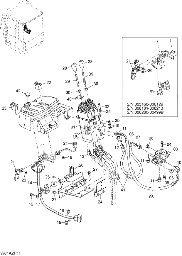 Схема запчастей Hitachi ZW250 - 173_PILOT PIPING(2-SPOOL)(2PL) (000200-004999, 005160-). 06 HYDRAULIC SYSTEM