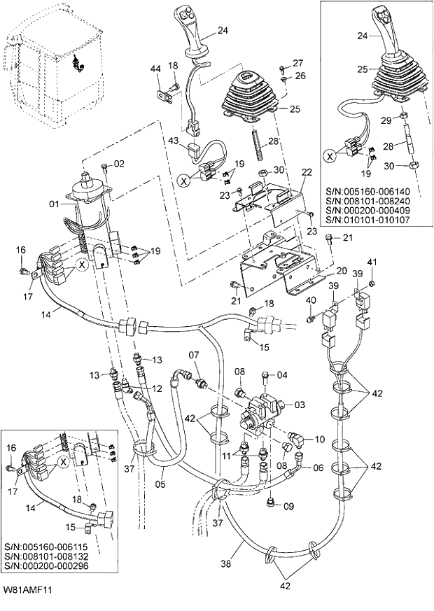 Схема запчастей Hitachi ZW250 - 179_PILOT PIPING(MULTI)(MFL) (000200-004999, 005160-). 06 HYDRAULIC SYSTEM