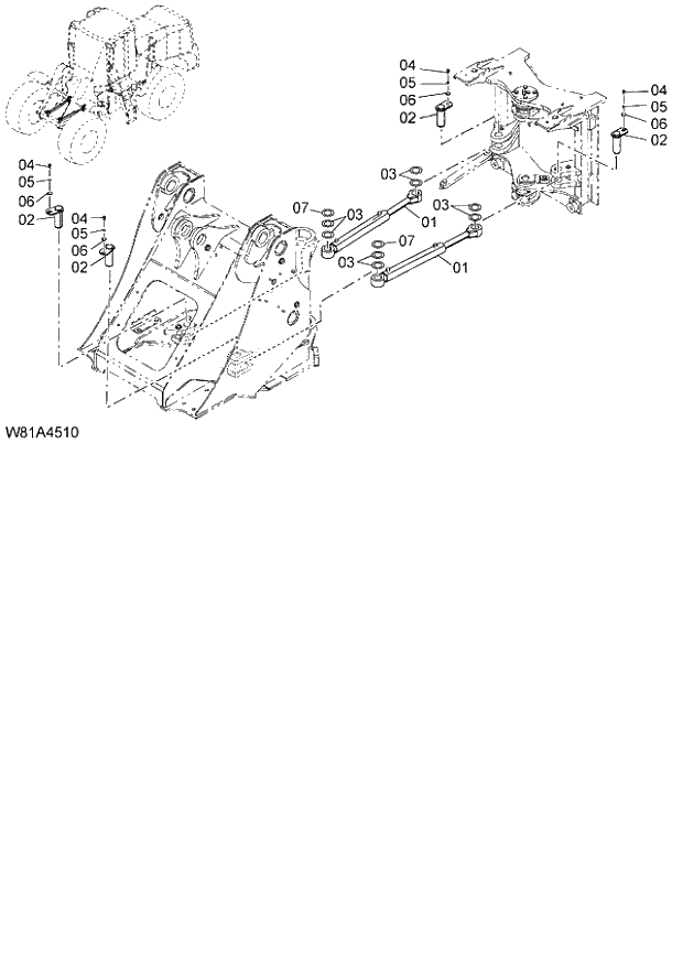Схема запчастей Hitachi ZW250 - 190_STEERING PARTS(STEERING CYLINDER) (000101-004999, 005101-). 06 HYDRAULIC SYSTEM
