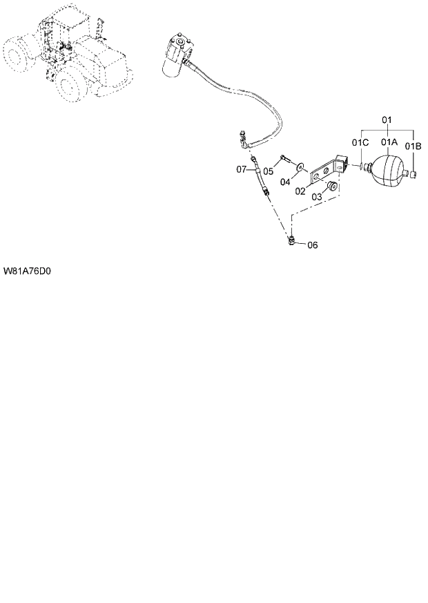 Схема запчастей Hitachi ZW250 - 195_STEERING PARTS(ACCUMULATOR)(2) (000101-004999, 005103-). 06 HYDRAULIC SYSTEM