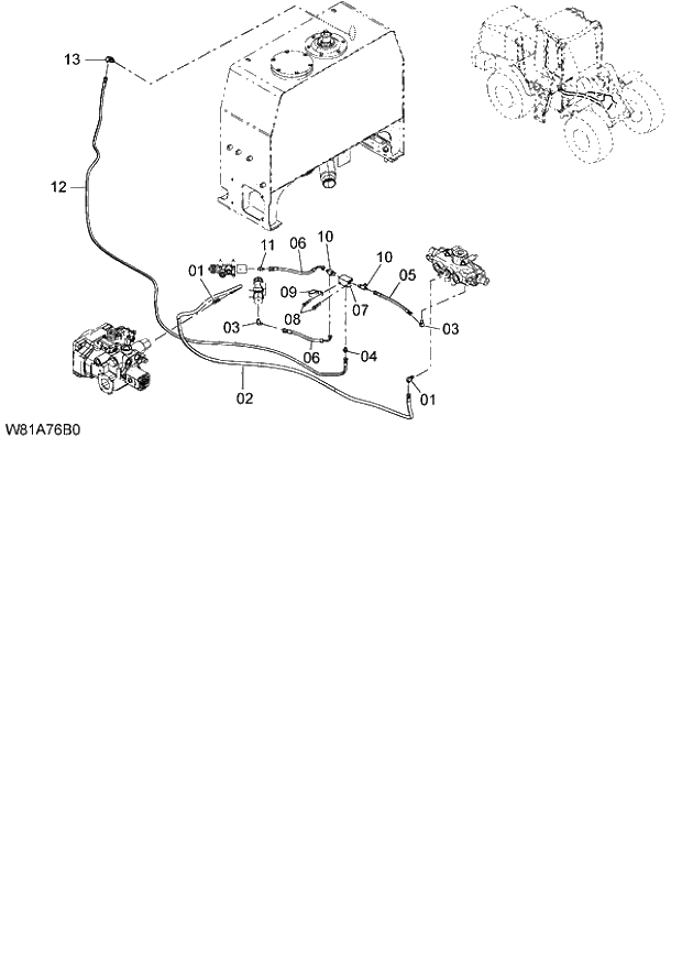 Схема запчастей Hitachi ZW250 - 201_STEERING PIPING(5) (000101-004999, 005101-). 06 HYDRAULIC SYSTEM