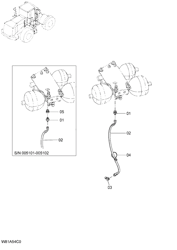 Схема запчастей Hitachi ZW250 - 210_PARKING BRAKE 6CH,HCH,HEH (005101-009999). 06 HYDRAULIC SYSTEM