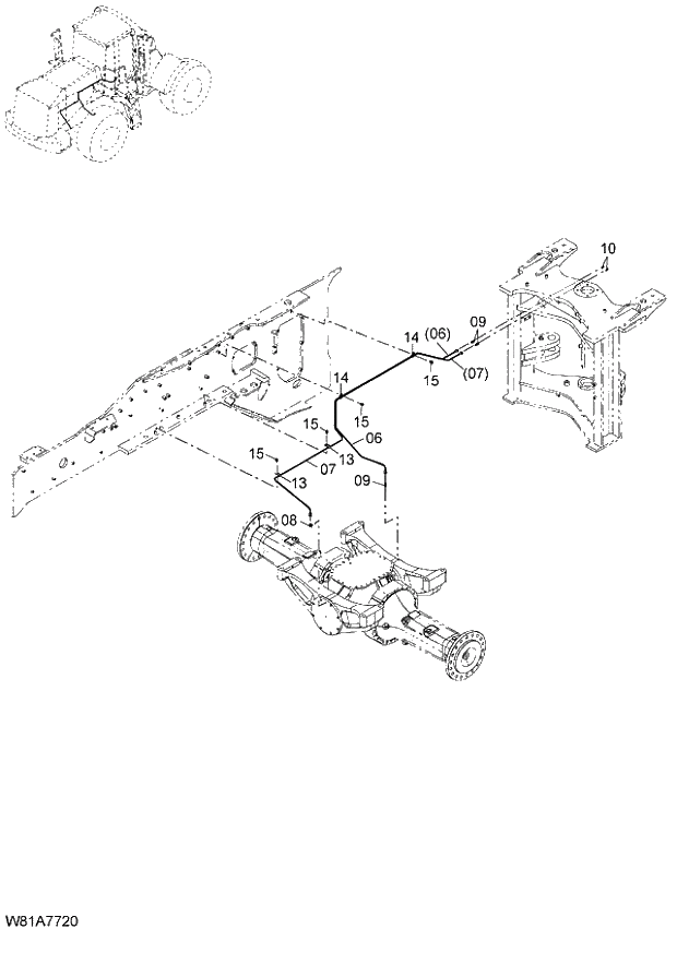 Схема запчастей Hitachi ZW250 - 212_GREASE PIPING(2) (000101-004999, 005101-). 06 HYDRAULIC SYSTEM