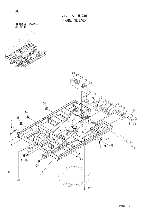 Схема запчастей Hitachi ZX210 - 003 FRAME N,240. 01 UPPERSTRUCTURE