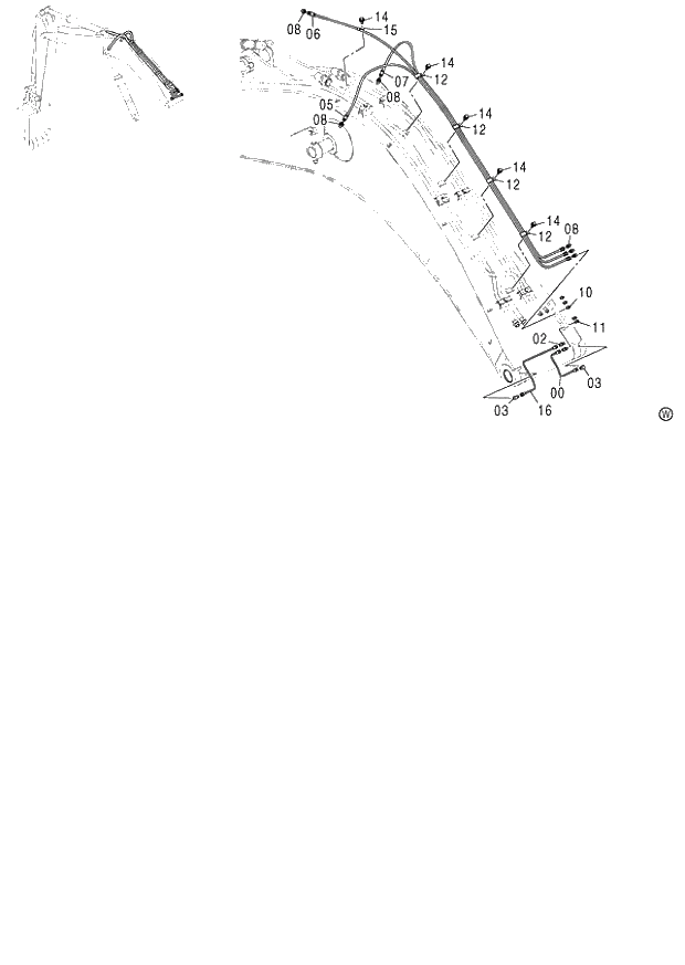 Схема запчастей Hitachi ZX120 - 259_LUBRICATE PIPING (MONO BOOM) (060001-). 03 MONO BOOM FRONT-END ATTACHMENTS