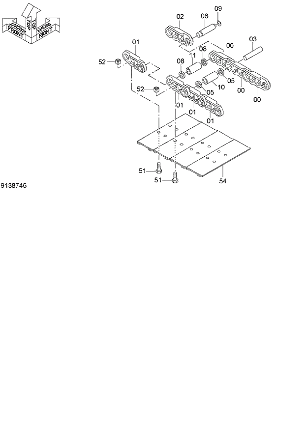 Схема запчастей Hitachi ZX120 - 226_TRACK-LINK VARIOUS (STD. TRACK) STD (060001-). 02 UNDERCARRIAGE