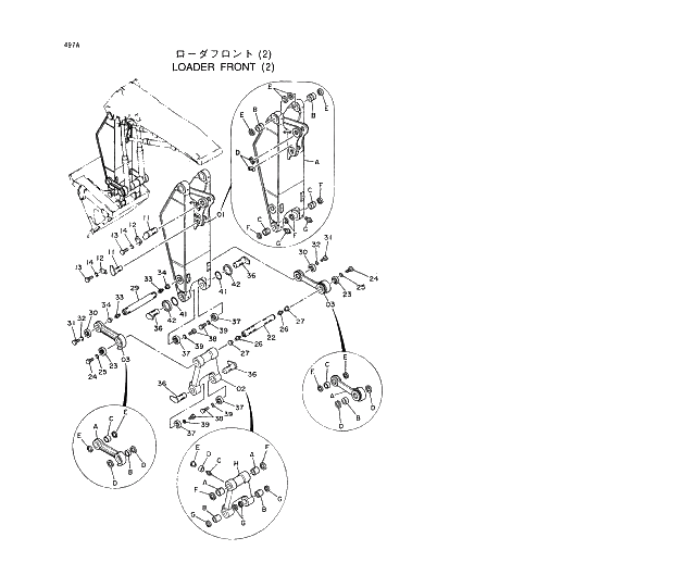 Схема запчастей Hitachi EX450LC-5 - 497 LOADER FRONT (2) 04 LOADER ATTACHMENTS