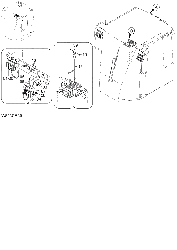 Схема запчастей Hitachi ZW220 - 145_WORKING LIGHT(REAR)(CRL) (000101-004999, 005101-). 05 ELECTRICAL SYSTEM