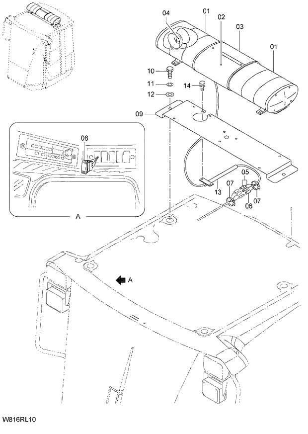 Схема запчастей Hitachi ZW220 - 151_DIFFUSED LIGHT BEACON(ROTATION TYPE)(RLY005) (000101-004999, 005101-). 05 ELECTRICAL SYSTEM
