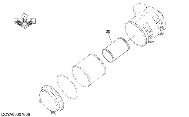 Схема запчастей Hitachi ZX210K-5G - 009 ELEMRNT (INNER) 02 ENGINE