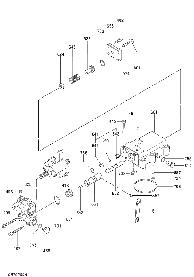 Схема запчастей Hitachi ZX470R-5G - 002 REGULATOR;PUMP 01 PUMP