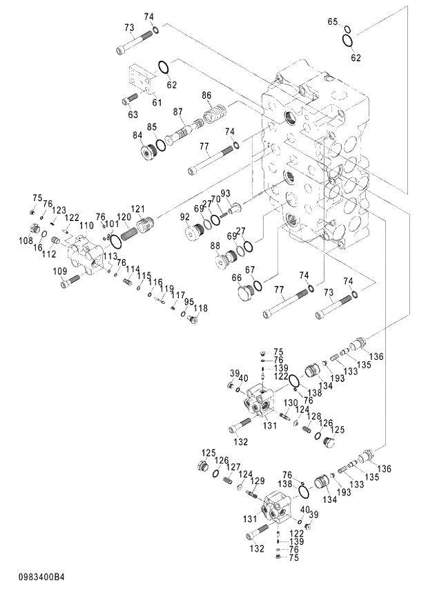 Схема запчастей Hitachi ZX870R-3 - 020 VALVE CONTROL (4-4) (020001-020479). 03 VALVE
