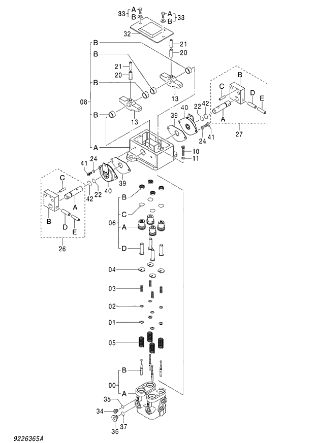 Схема запчастей Hitachi ZX850LC-3 - 034 VALVE PILOT (TRAVEL) (020001-). 03 VALVE