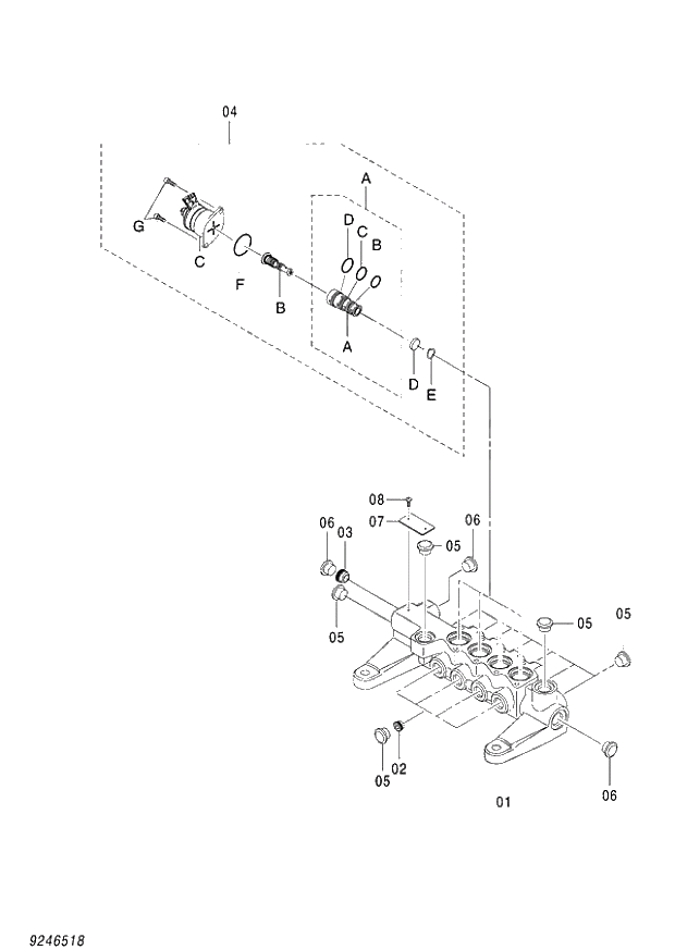 Схема запчастей Hitachi ZX870R-3 - 050 VALVE SOLENOID (020001-). 03 VALVE