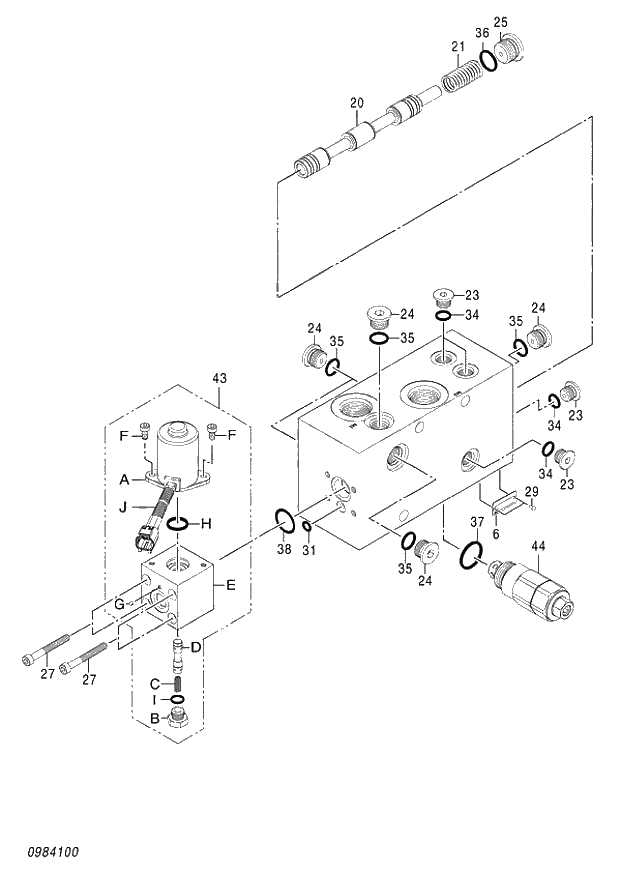 Схема запчастей Hitachi ZX870R-3 - 051 VALVE SOLENOID (020001-). 03 VALVE