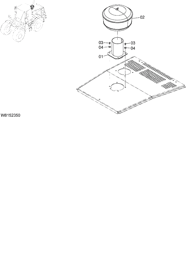 Схема запчастей Hitachi ZW180 - 017 PRE-CLEANER (APL002) (000101-004999, 005101-). 01 ENGINE