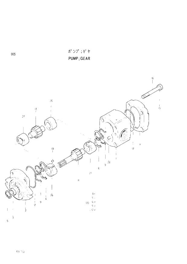 Схема запчастей Hitachi EX300H-2 - 005 GEAR PUMP (005001 -). 01 PUMP