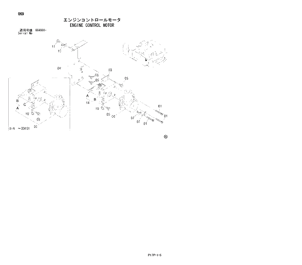 Схема запчастей Hitachi ZX600 - 069 ENGINE CONTROL MOTOR 01 UPPERSTRUCTURE