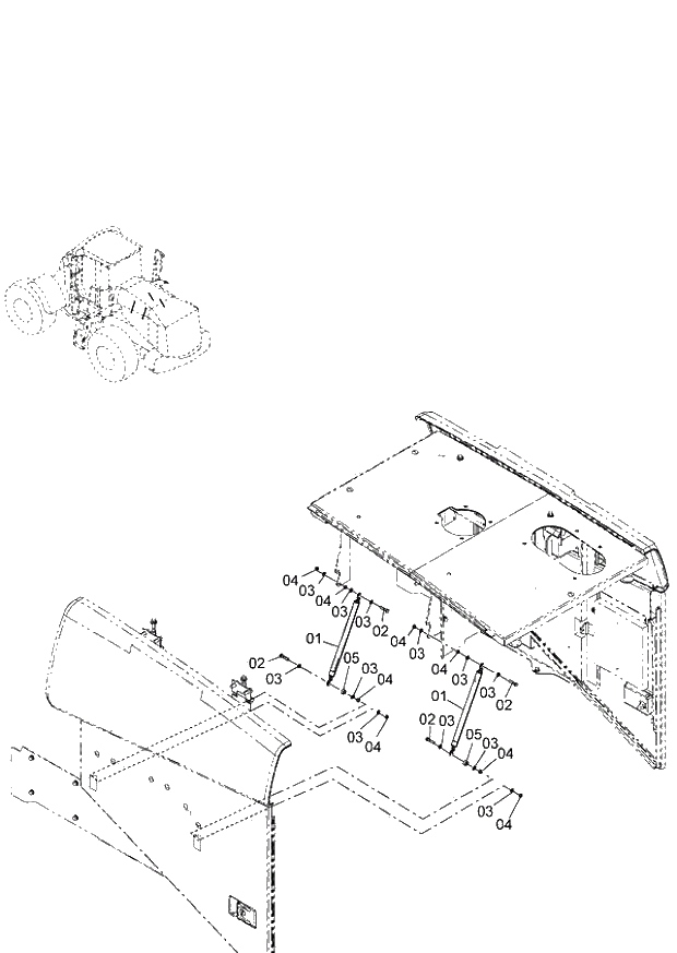 Схема запчастей Hitachi ZW220 - 048_GAS SPRING(WITH FULL REAR FENDER)(FRF) (000101-004999, 005101-). 03 CHASSIS