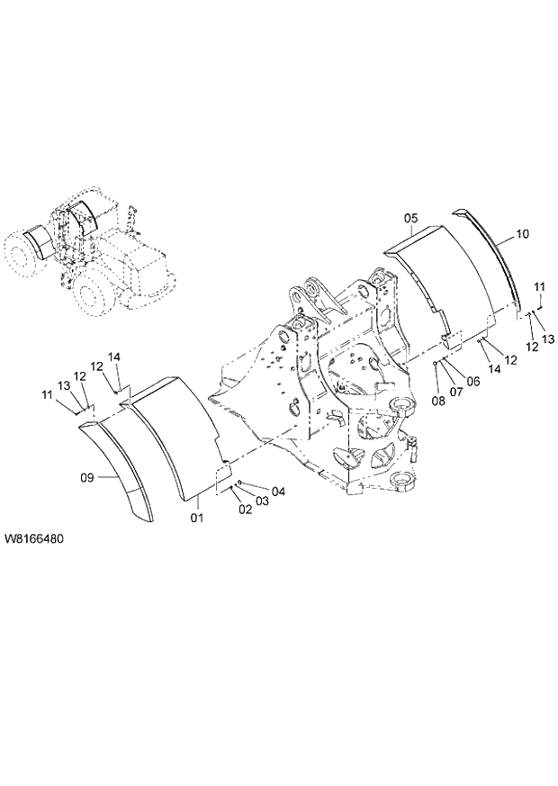 Схема запчастей Hitachi ZW220 - 049_FLOOR BOARD(1) 6CG,HCG,HEG,HXG (005101-). 03 CHASSIS