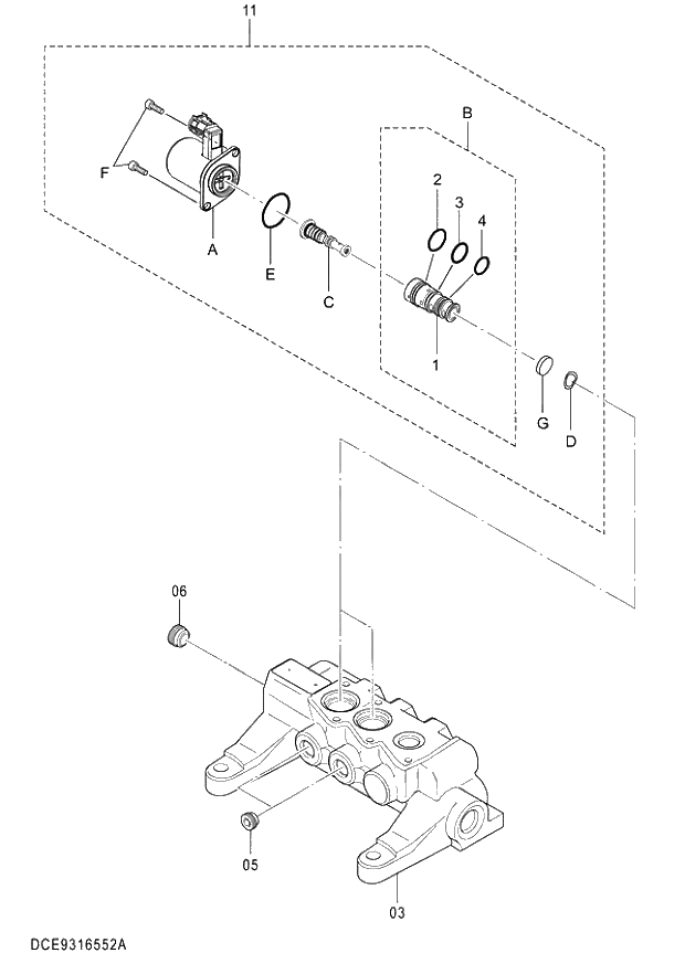 Схема запчастей Hitachi ZX470-5G - 014 VALVE;SOLENOID 03 VALVE