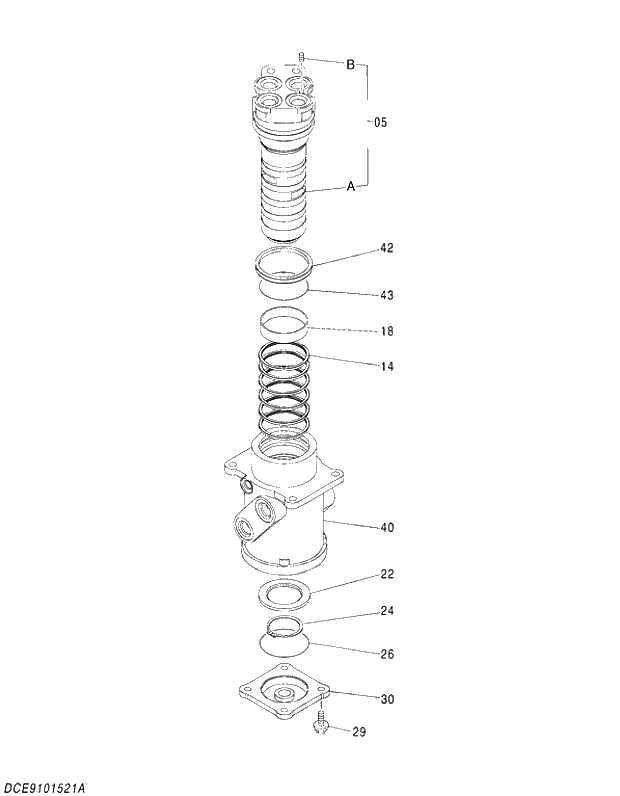 Схема запчастей Hitachi ZX240-5G - 001 JOINT;CENTER 04 JOINT;CENTER