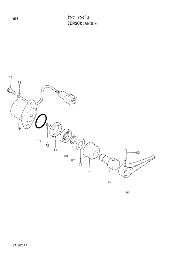 Схема запчастей Hitachi EX120-3 - 005 ANGEL SENSOR. 01PUMP