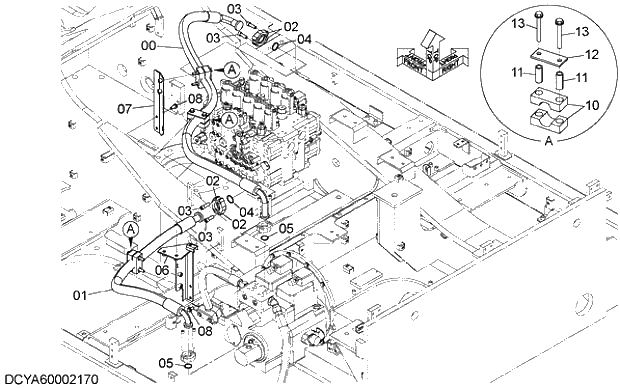 Схема запчастей Hitachi ZX470R-5G - 002 DELIVERY PIPING 05 HYDRAULIC PIPING