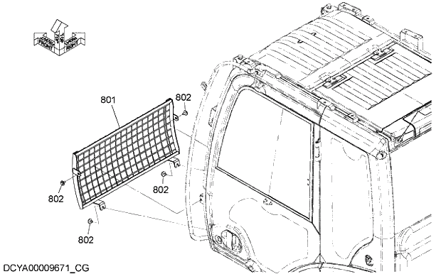 Схема запчастей Hitachi ZX250LCK-5G - 020 CAB GUARD (UNDER FRONT) 08 CAB
