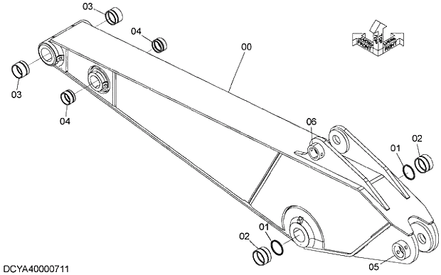 Схема запчастей Hitachi ZX250LCK-5G - 003 ARM 2.50m 12 FRONT-END ATTACHMENTS