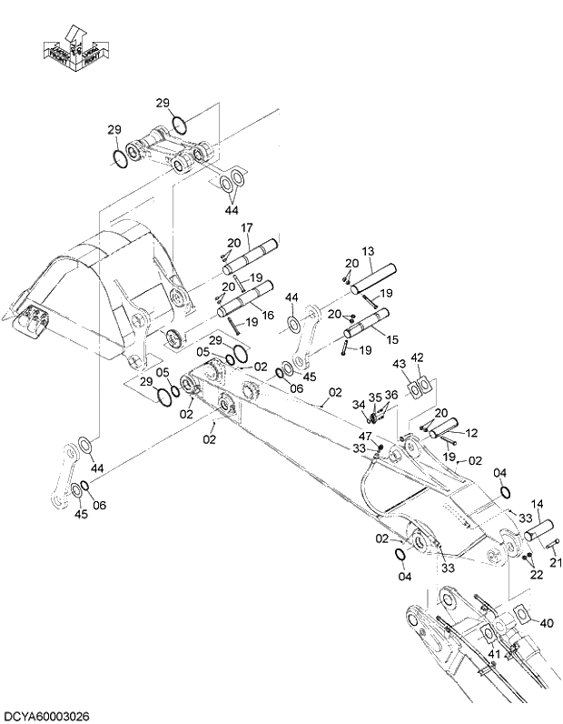 Схема запчастей Hitachi ZX250LCH-5G - 006 ARM PARTS 12 FRONT-END ATTACHMENTS