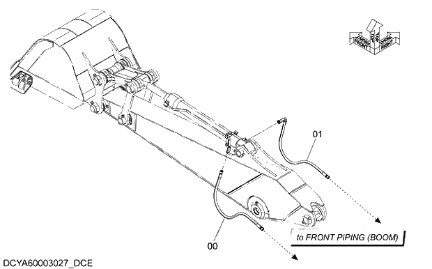 Схема запчастей Hitachi ZX250H-5G - 018 FRONT PIPING (ARM 2.96m) 12 FRONT-END ATTACHMENTS