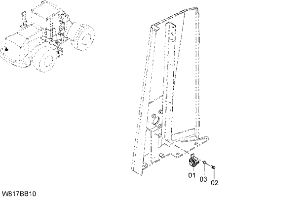 Схема запчастей Hitachi ZW310 - 008 REVERSE BUZZER(BB001). 05 ELECTRICAL SYSTEM