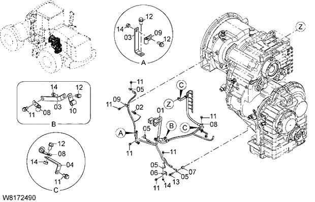 Схема запчастей Hitachi ZW310 - 012 ELECTRICAL PARTS(TRANSMISSION). 05 ELECTRICAL SYSTEM
