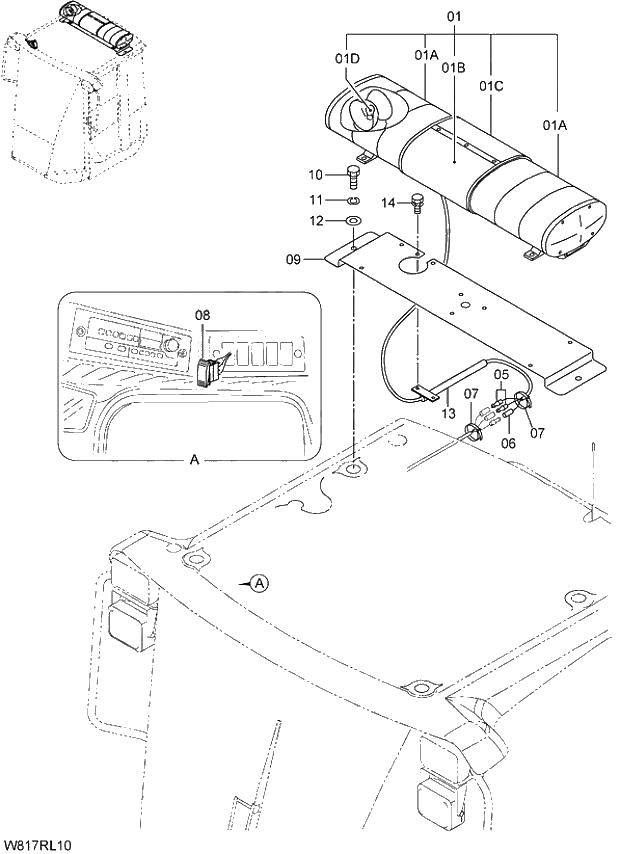 Схема запчастей Hitachi ZW310A - 026 DIFFUSED LIGHT BEACON(ROTATION TYPE)(RLY005). 05 ELECTRICAL SYSTEM